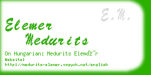 elemer medurits business card